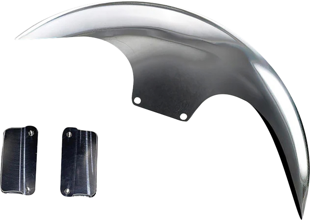 PAUL YAFFE BAGGER NATION Front Fender With Fork Adapters - Cafe Front Fender / OEM 19" Wheel / With Satin Finish Fork Adapters / HD 1401-1165
