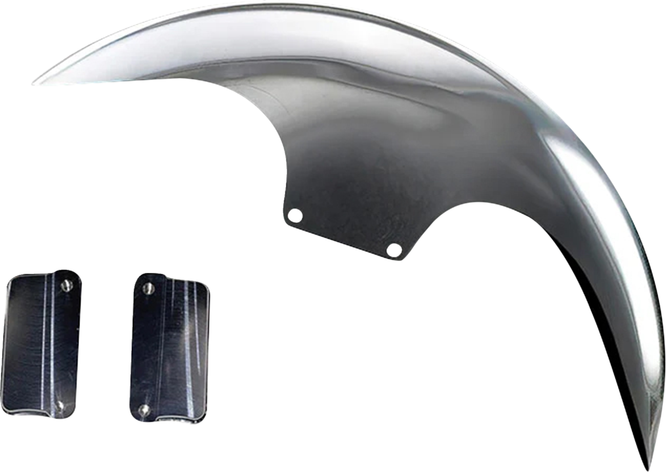 PAUL YAFFE BAGGER NATION Front Fender With Fork Adapters - Cafe Front Fender / OEM 19" Wheel / With Satin Finish Fork Adapters / HD 1401-1165