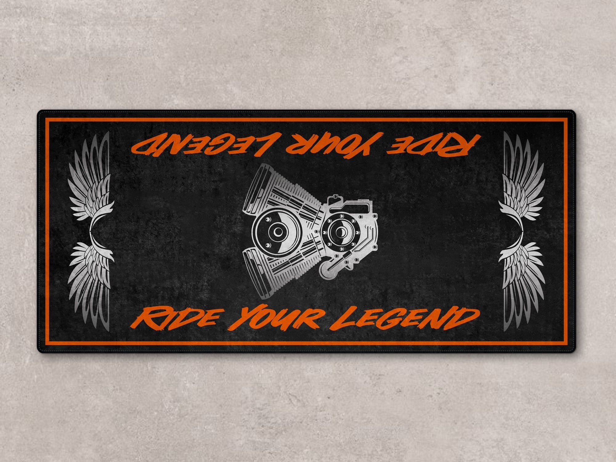 MPM Motorcycle Mat for Cruiser Motorcycle "Ride Your Legend" - MM7303