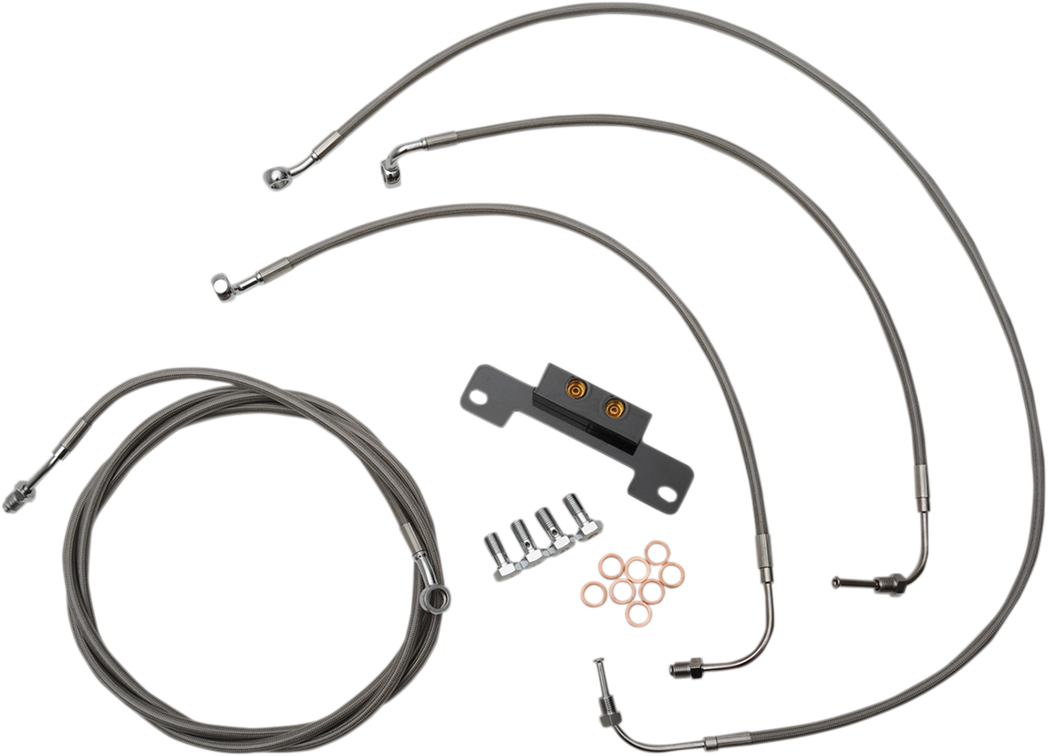 LA CHOPPERS Standard Stainless Braided Handlebar Cable/Brake Line Kit