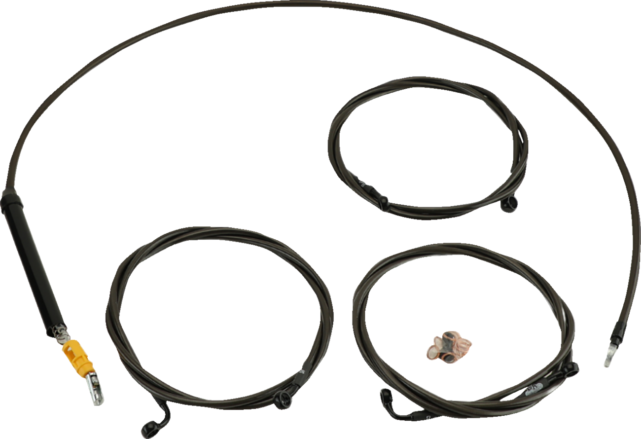 LA CHOPPERS Standard Midnight Braided Handlebar Cable/Brake Line Kit — Ape Hanger