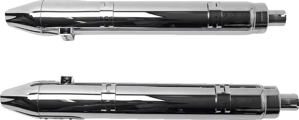 4" Broadhead Slip-On Mufflers - Fishtail - Chrome