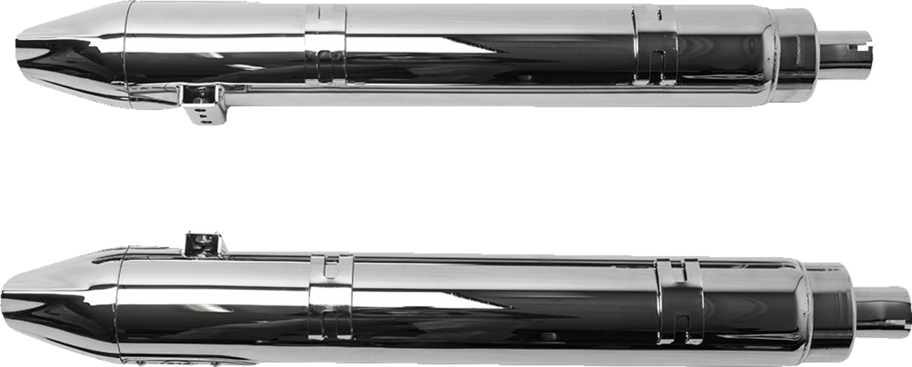 4" Broadhead Slip-On Mufflers - Fishtail - Chrome
