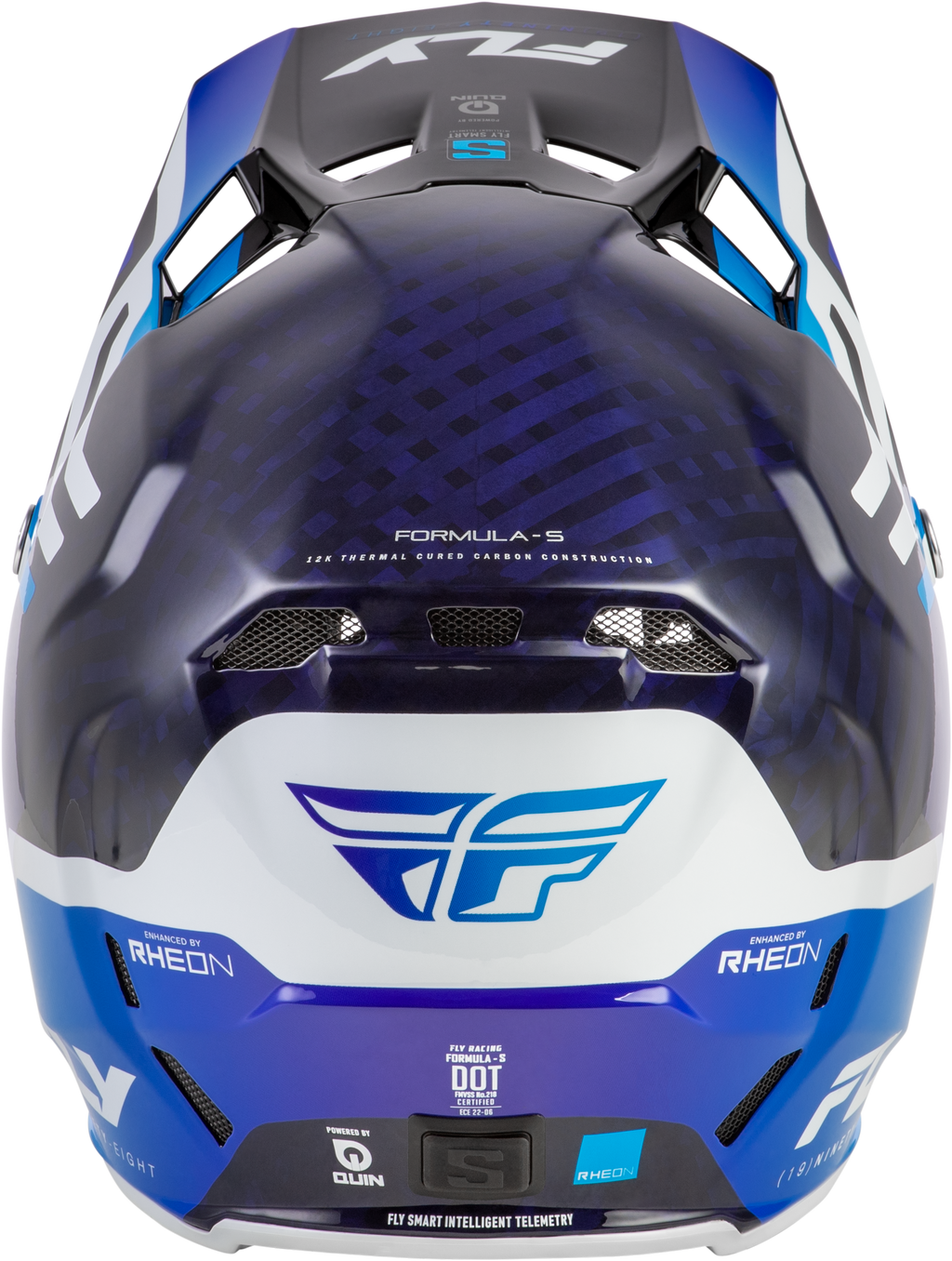 FLY Racing Formula S Carbon Byte Helmet (2026) - Blue Carbon / Blue / White - View 7