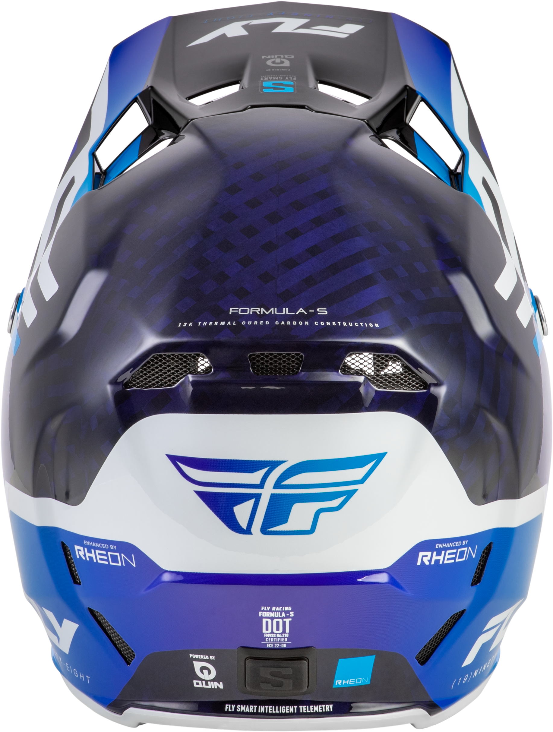 FLY Racing Formula S Carbon Byte Youth Helmet (2026) - Blue Carbon / Blue / White - View 7