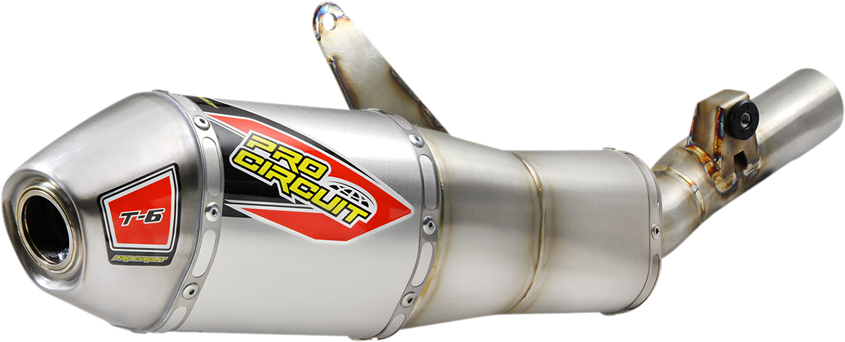 PRO CIRCUIT T-6 Slip-On Muffler - Stainless Steel / Honda 450 1821-2047