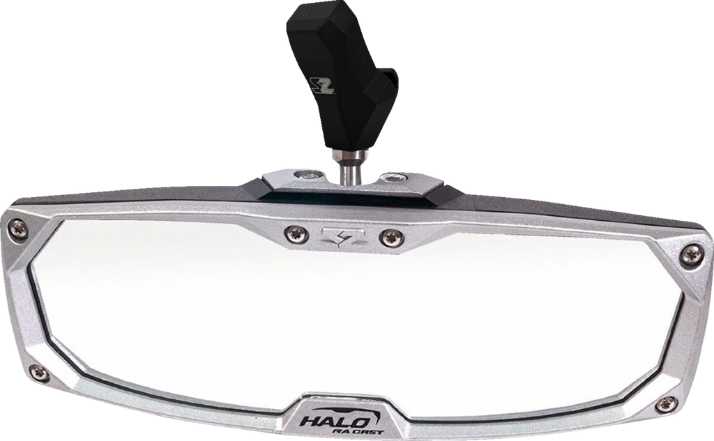 SEIZMIK Halo R Rear View Mirror with Cast Aluminum Bezel - CF Moto - Mirror / Halo R / Rear View / Rectangle / Black w/Silver Bezel / Each / CF Moto 0640-1728