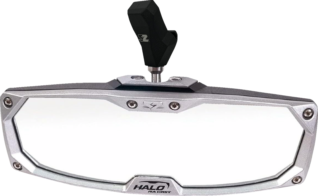 SEIZMIK Halo R Rear View Mirror with Cast Aluminum Bezel - CF Moto - Mirror / Halo R / Rear View / Rectangle / Black w/Silver Bezel / Each / CF Moto 0640-1728