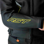 RST S-1 CE Men's Leather Jacket - Black / Grey / Fluorescent Yellow - View 23