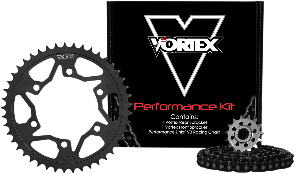 VORTEX Chain and Sprocket Kit - HFRS - Black - Yamaha FZ/MT-09/XSR900 CK6451