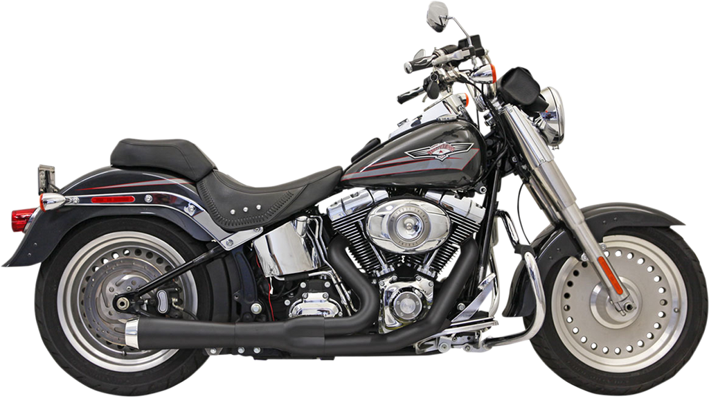 2:1 Exhaust - Black - Short - Softail