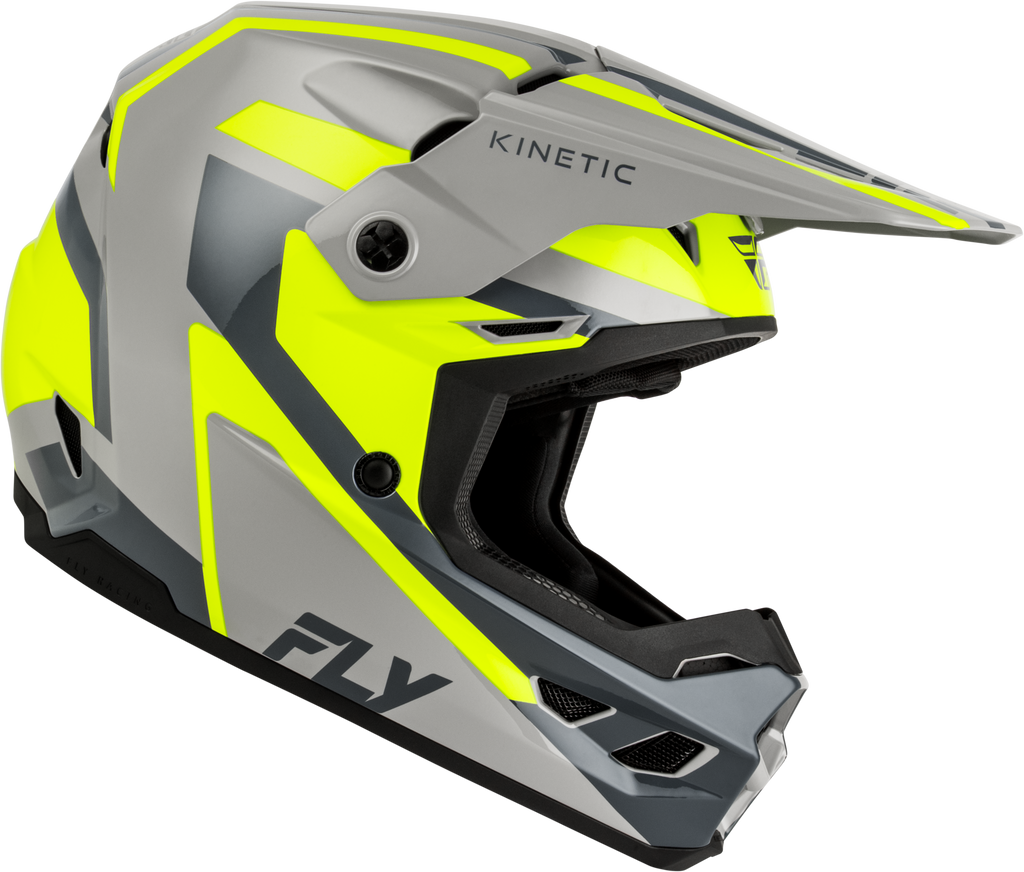 FLY Racing Kinetic Sync Helmet (2027) - Grey / Hi-Viz - View 14