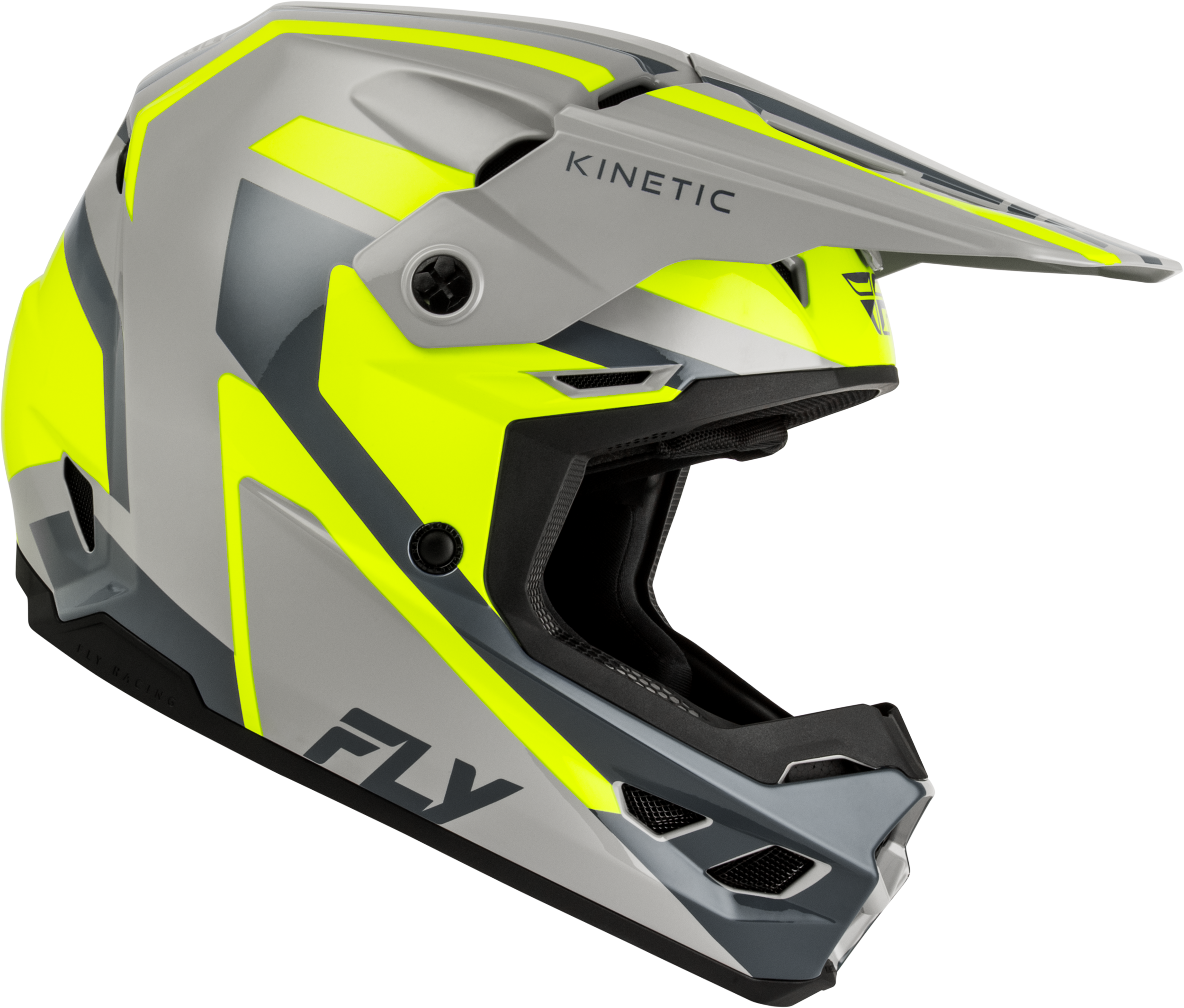 FLY Racing Kinetic Sync Helmet (2027) - Grey / Hi-Viz - View 14