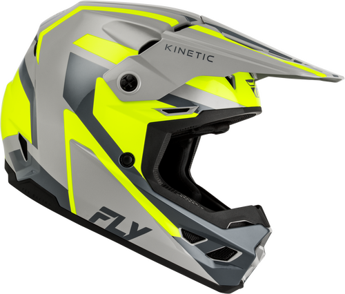 FLY Racing Kinetic Sync Helmet (2027) - Grey / Hi-Viz - View 30
