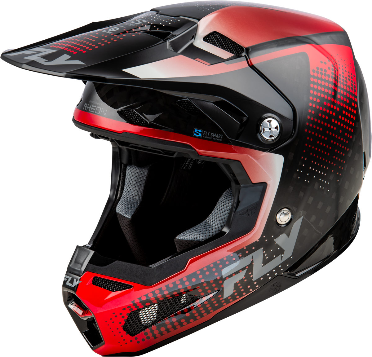 FLY Racing Formula S Carbon Protocol Helmet - Black Carbon / Red - View 17