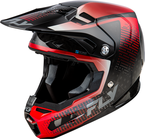 FLY Racing Formula S Carbon Protocol Helmet - Black Carbon / Red - View 21