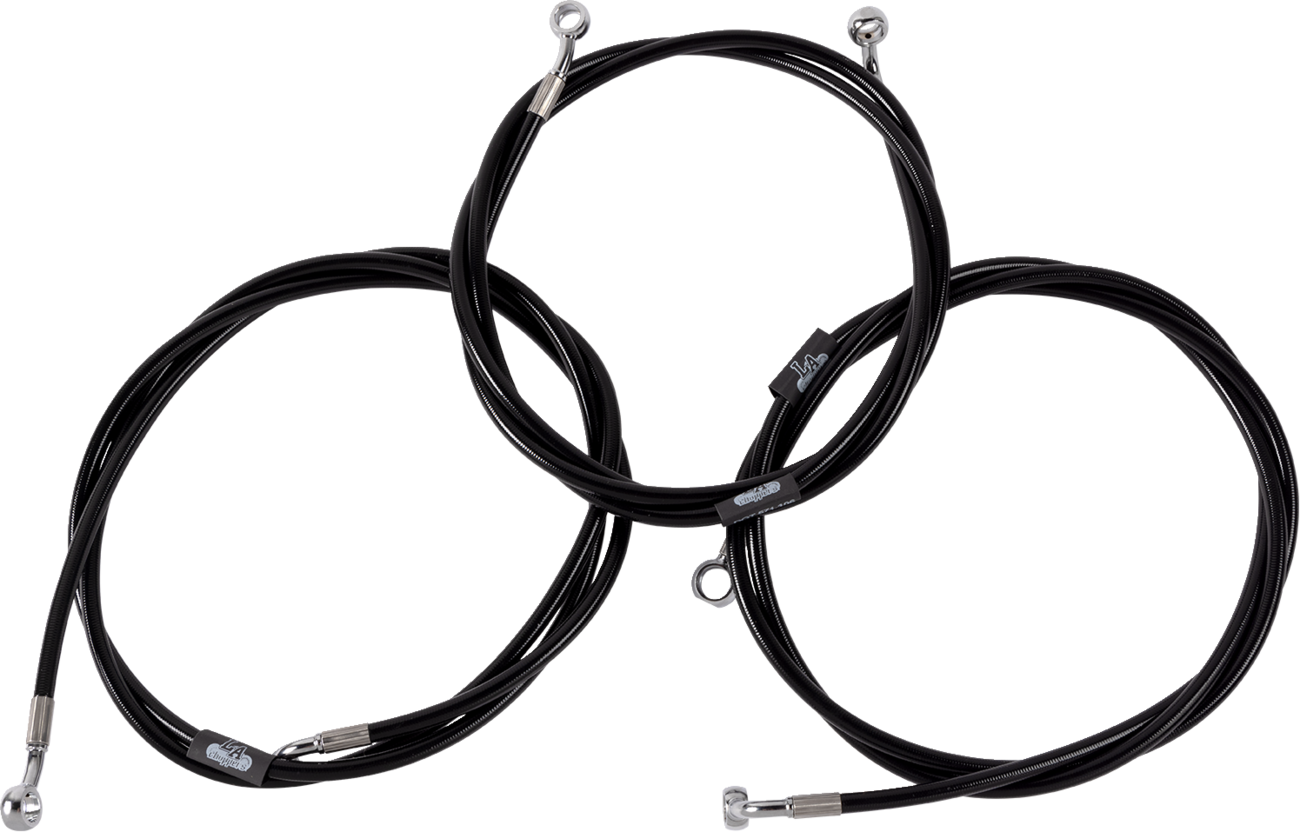 LA CHOPPERS Brake Line Kit - Brake Line / Black 1741-6517