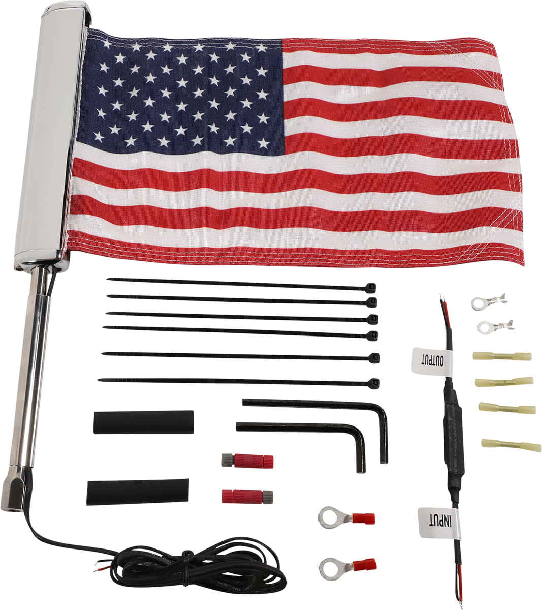 CIRO LED Flagpole - U.S. Flag / Chrome 0521-1772