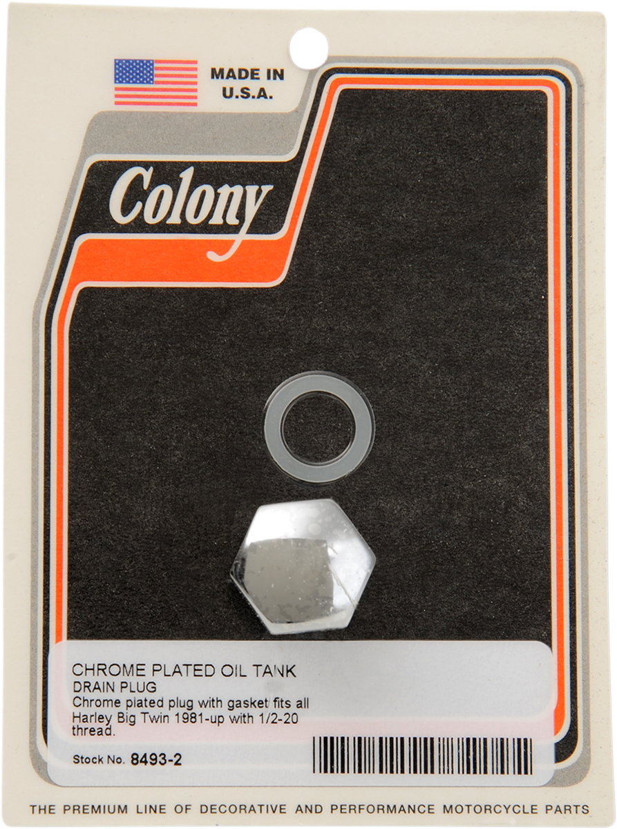 COLONY Drain Plug - Oil Tank with Gasket / Standard / Chrome DS-190899