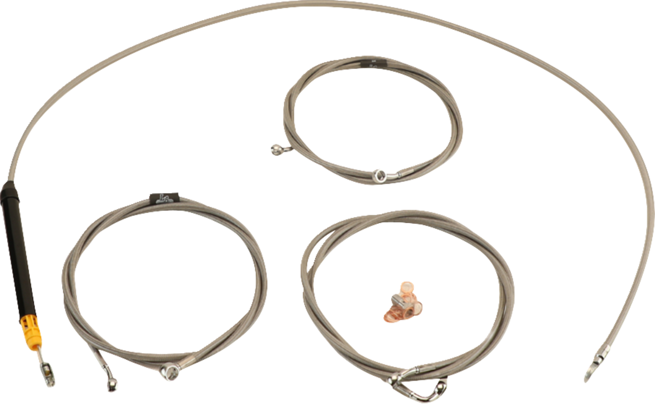 LA CHOPPERS Standard Stainless Braided Handlebar Cable/Brake Line Kit