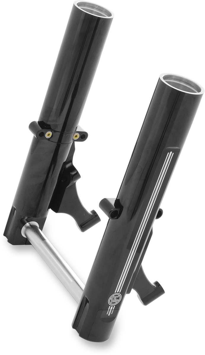 PERFORMANCE MACHINE (PM) Fork Leg Kit — Black/Contrast Cut™ - Fork Leg Kit / Black / Lower / Dual Disc / Contrast Cut / '14-'20 FL 0403-0107