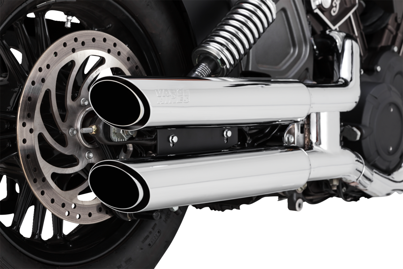 3" Twin Slash Slip-On Mufflers - Chrome
