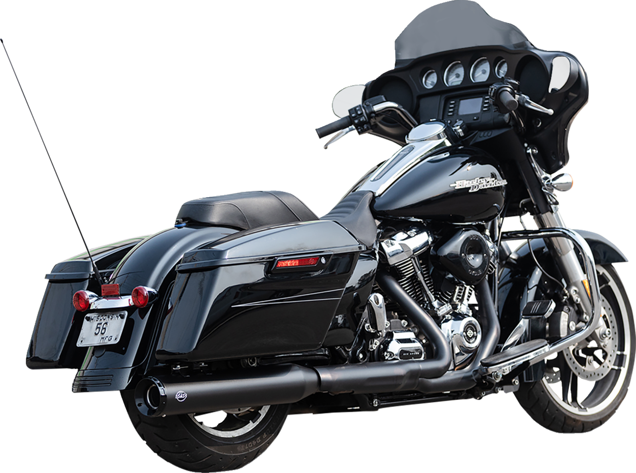 2-into-1 Swindler Exhaust Conversion Kit - 4-1/2" - Black - M8 Touring