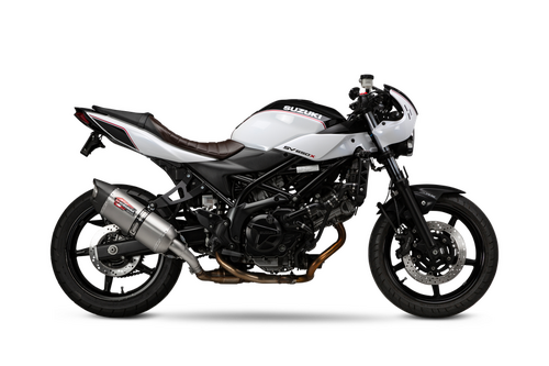 Yoshimura SV650 17-26/SV650X 19-26 AT2 Stainless Slip-On Exhaust, w/ Stainless Muffler