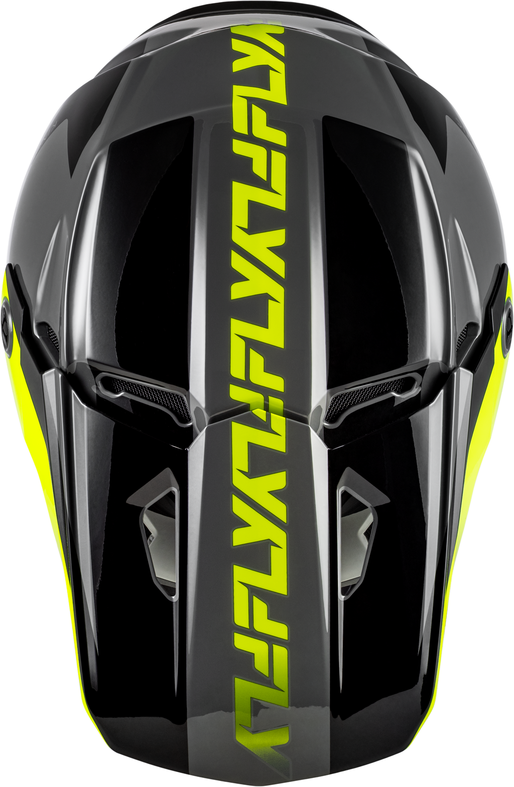 FLY Racing Kinetic Crest Helmet (2026) - Grey / Black / Hi-Viz Yellow - View 11