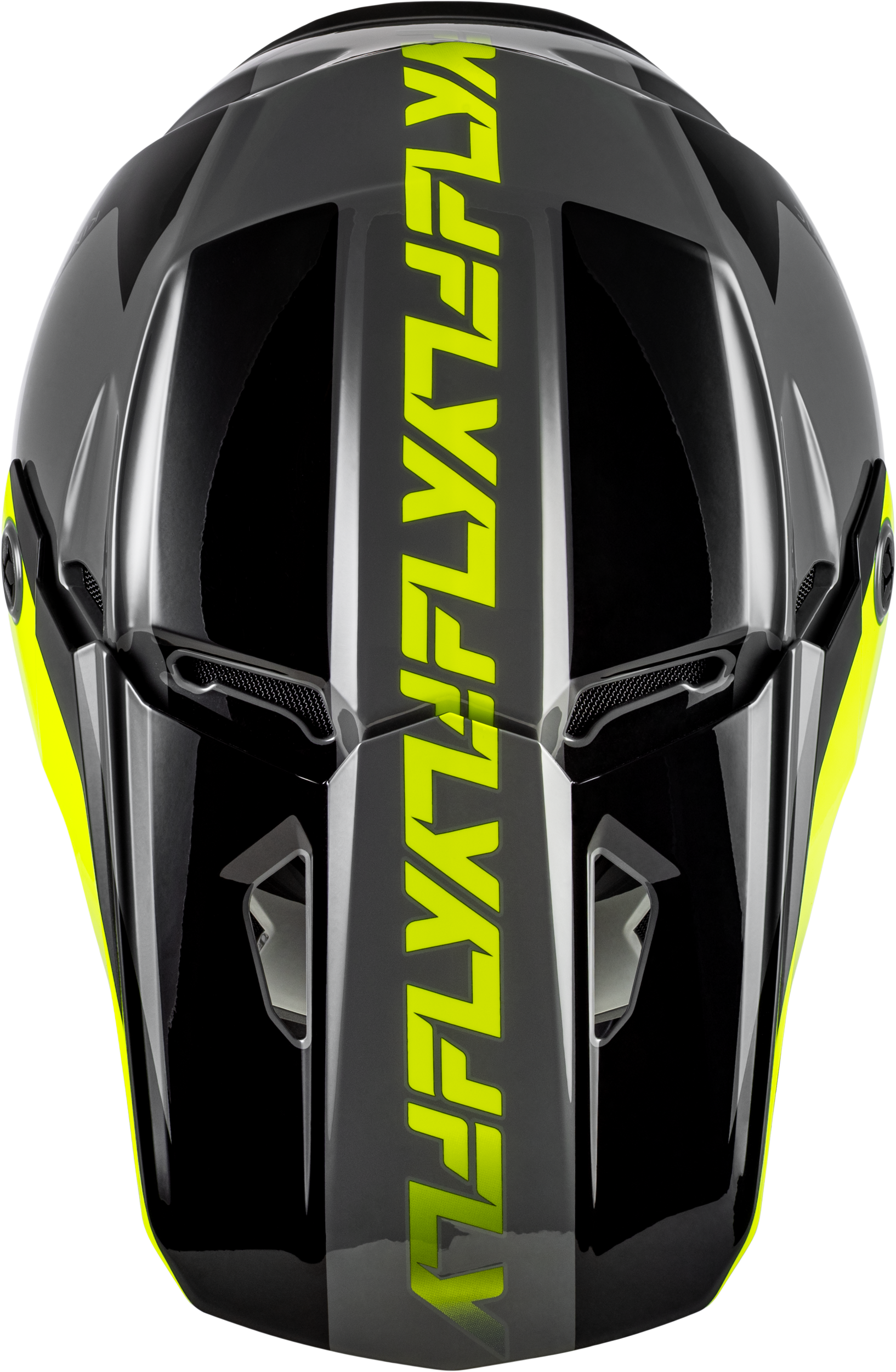 FLY Racing Kinetic Crest Helmet (2026) - Grey / Black / Hi-Viz Yellow - View 11