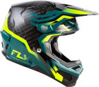 FLY Racing Formula S Carbon Byte Youth Helmet (2026) - Black Carbon / Teal / Lime - View 14