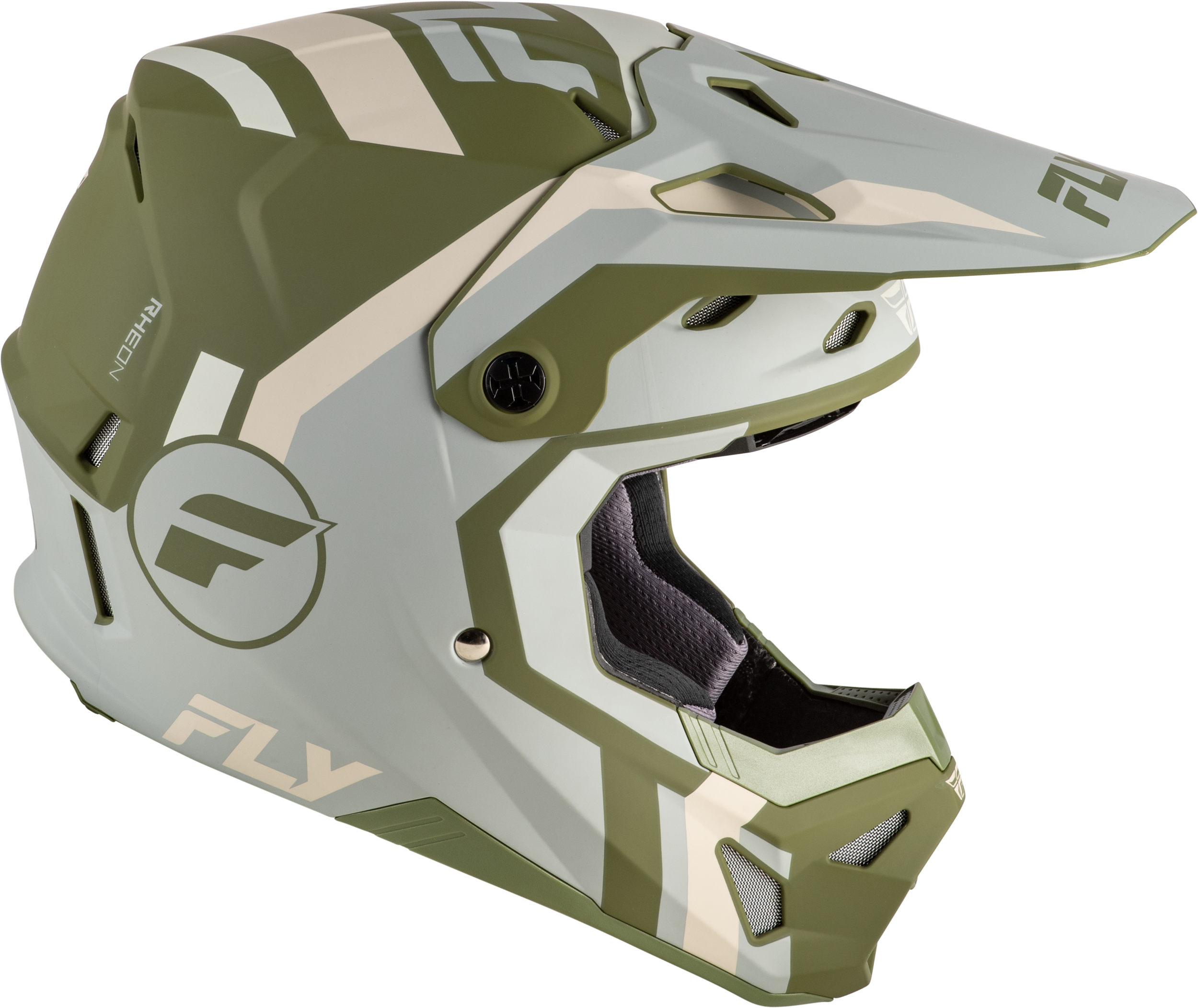 FLY Racing Formula CP Seal Helmet (2026) - Stone / Khaki / Olive - View 15