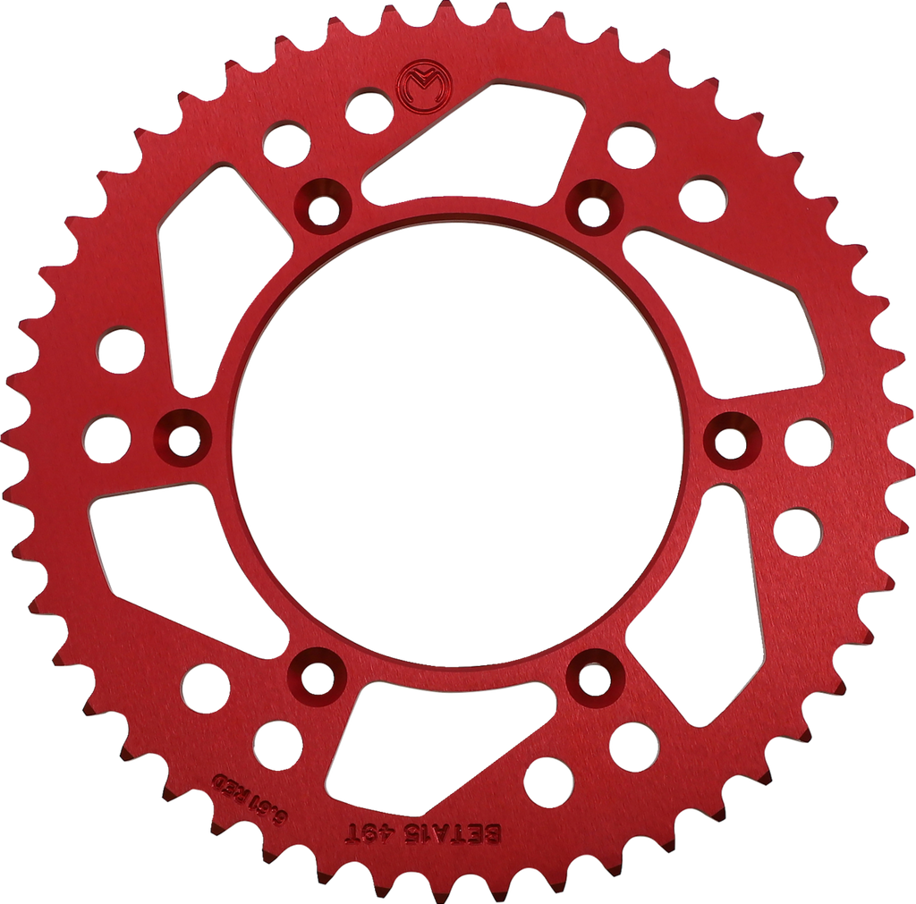 MOOSE OFFROAD Rear Aluminum Sprocket - Rear Sprocket / Aluminum / 49 Tooth / Red / Beta 1211-1866