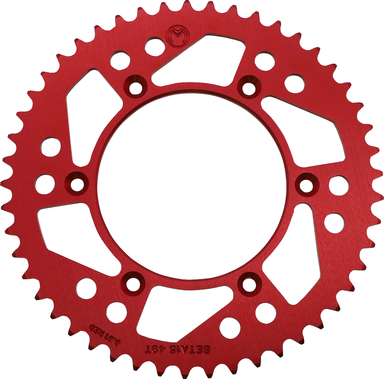MOOSE OFFROAD Rear Aluminum Sprocket - Rear Sprocket / Aluminum / 49 Tooth / Red / Beta 1211-1866