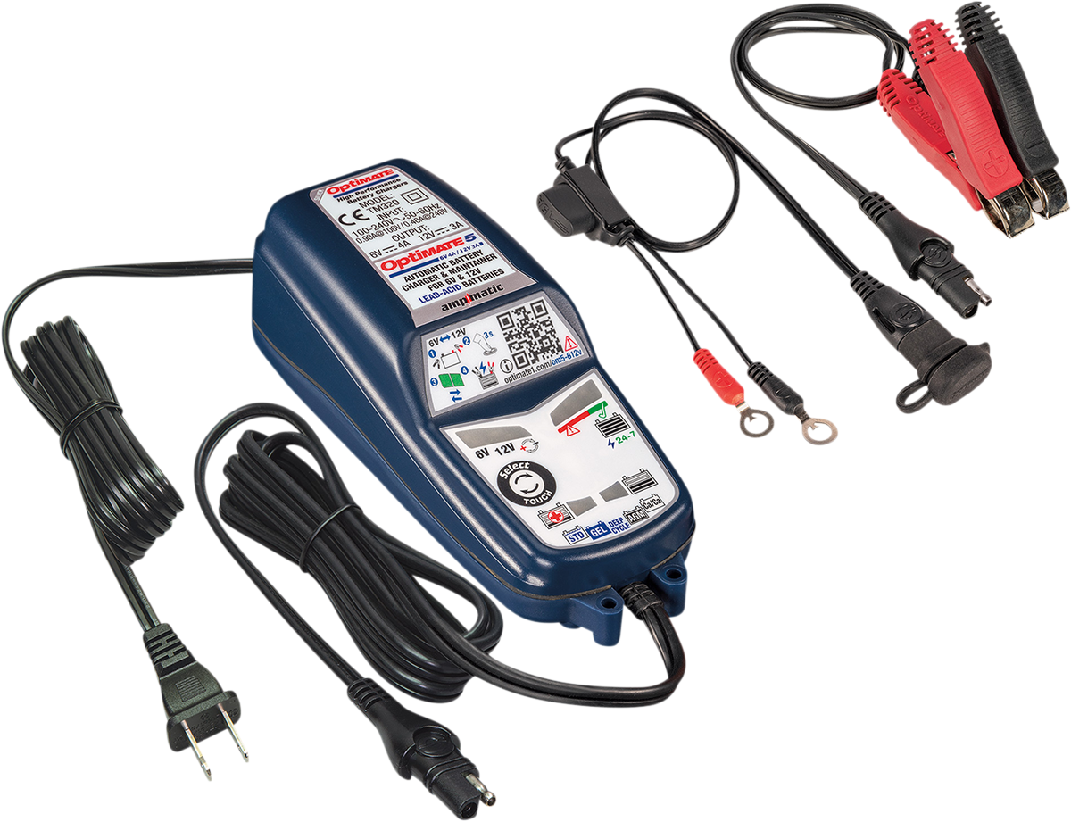 TECMATE OptiMate™ 5 Select Silver Battery Charger and Maintainer - Battery Charger/Maintainer 3807-0571