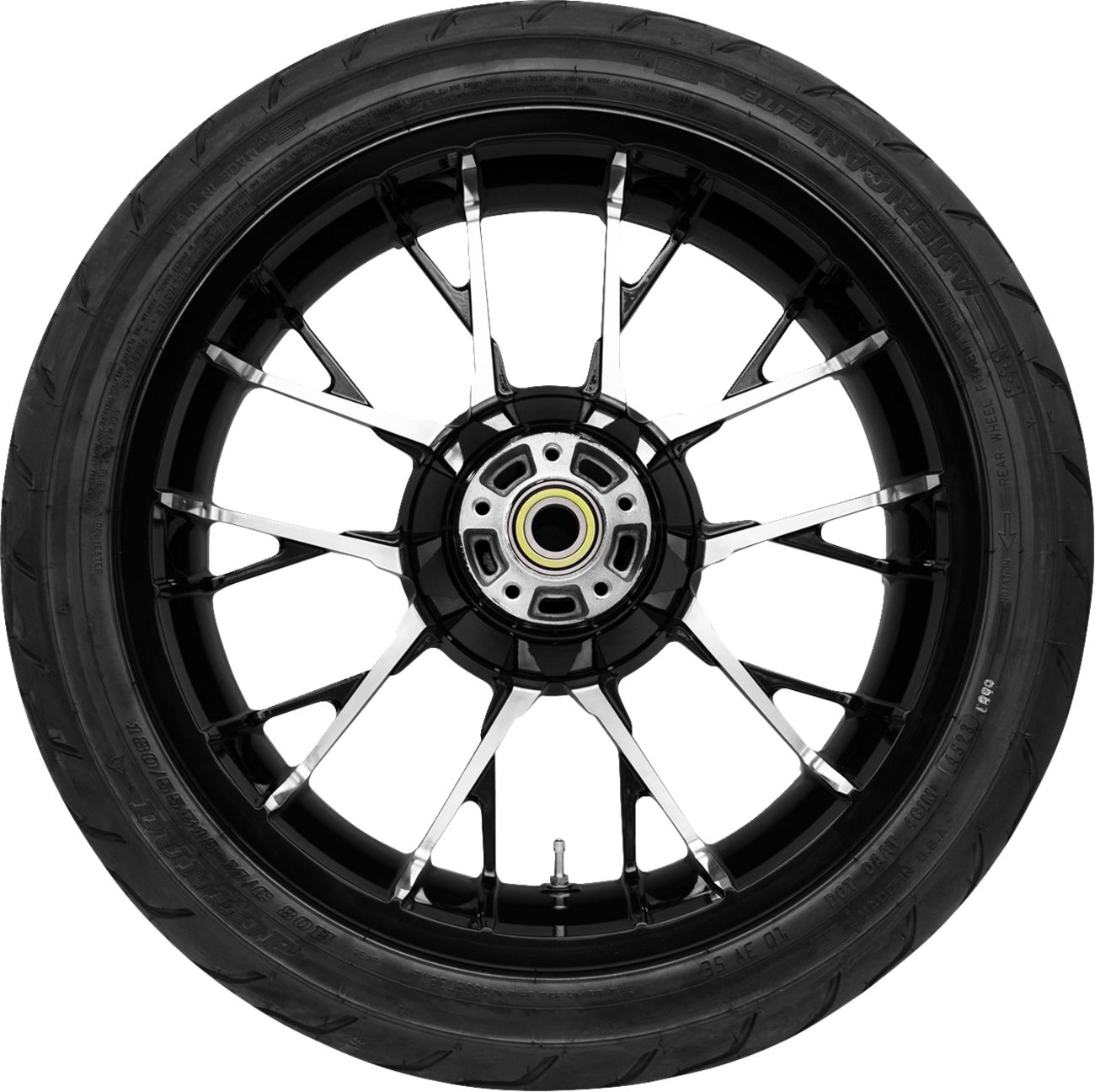 COASTAL MOTO Marlin Rear Wheel - Black Cut (18") | Dunlop Tire (180/55B18) 0336-0018