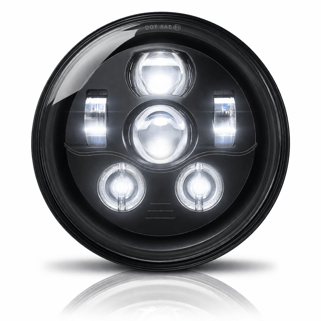 Eagle Lights 7" LED Headlight Kit for Harley Davidson and Indian Motorcycles - Generation III / Black