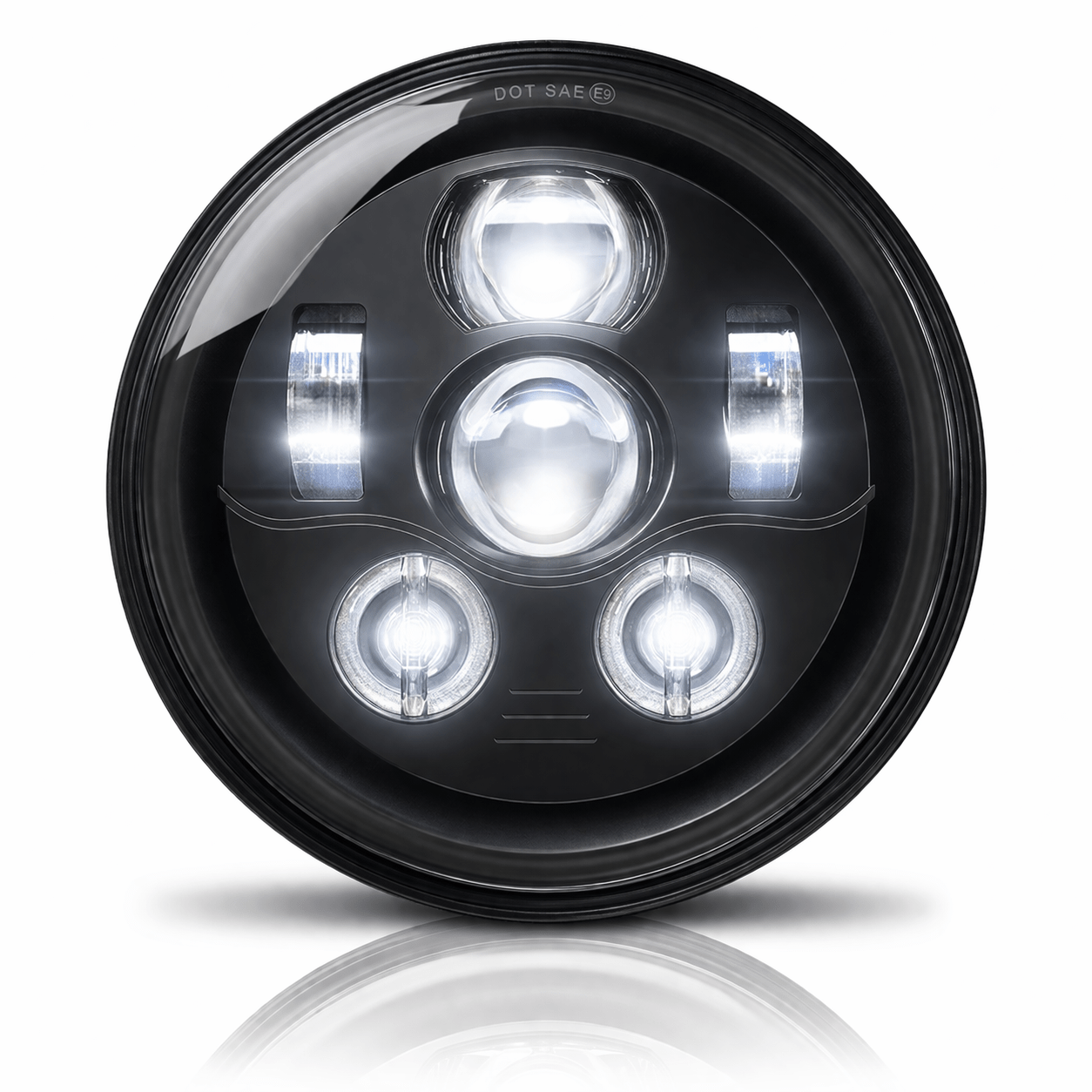 Eagle Lights 7" LED Headlight Kit for Harley Davidson and Indian Motorcycles - Generation III / Black
