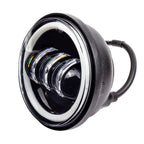 Eagle Lights 7" LED Headlight and 4.5" LED Passing Light Kit with Halo Rings for Harley-Davidson and Indian Motorcycles - Generation I / Black