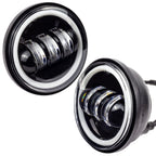 Eagle Lights 7" LED Headlight and 4.5" LED Passing Light Kit with Halo Rings for Harley-Davidson and Indian Motorcycles - Generation I / Black