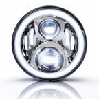 Eagle Lights 7" LED Headlight with LED Halo Ring for Harley-Davidson® and Indian® Motorcycles - Generation II / Chrome Kit