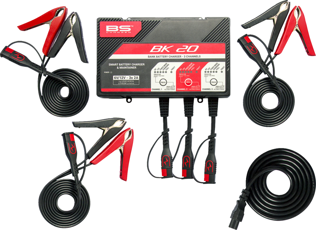 BS BATTERY BK20 Smart Bank Battery Charger and Maintainer with Reconditioning Function