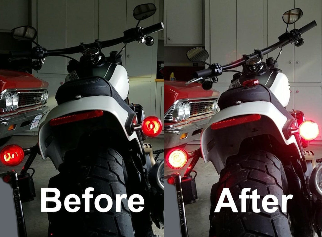 Eagle Lights 2" Rear LED Turn Signals, Running and Brake Lights for Harley-Davidson® Motorcycles- Generation I / 1157 Base / Red