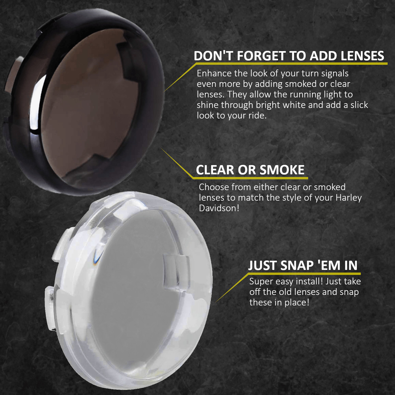 Eagle Lights Generation II Premium LED Front Turn Signals with Full Running Light for Harley-Davidson® Motorcycles