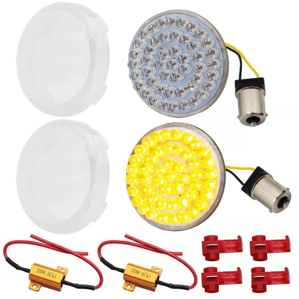 Eagle Lights 2" Rear LED Turn Signals for Harley-Davidson Motorcycles- Generation I / 1156 Base / Amber