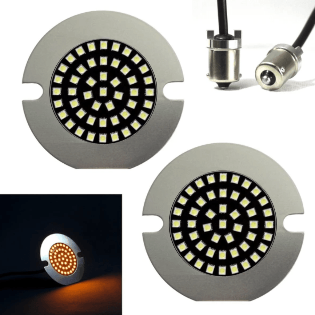 Eagle Lights Midnight Edition 3 1/4" LED Rear Turn Signals For Harley-Davidson® Motorcycles - Flat Style / 1156 Base