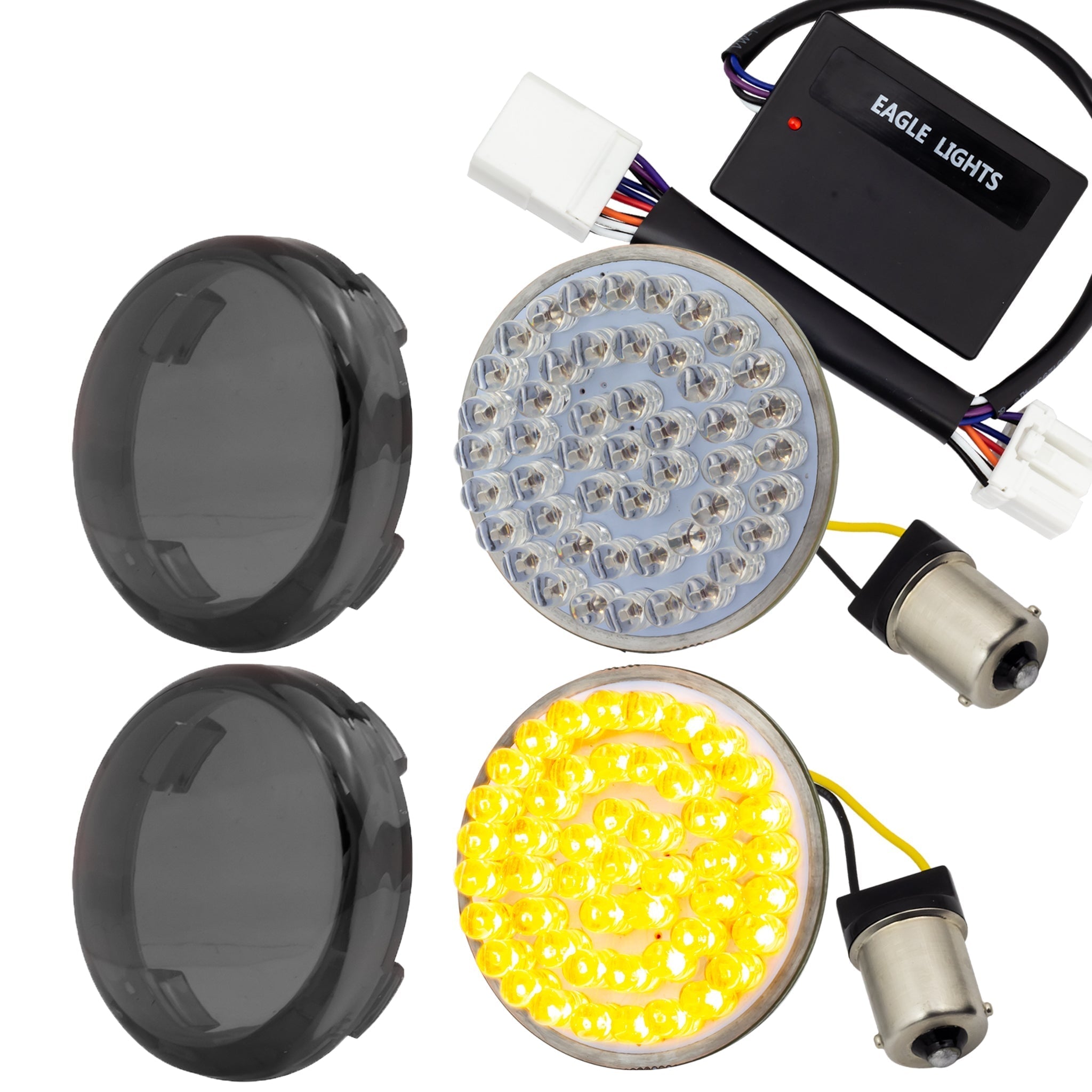 Eagle Lights 2" Rear LED Turn Signals for Harley-Davidson Motorcycles- Generation I / 1156 Base / Amber