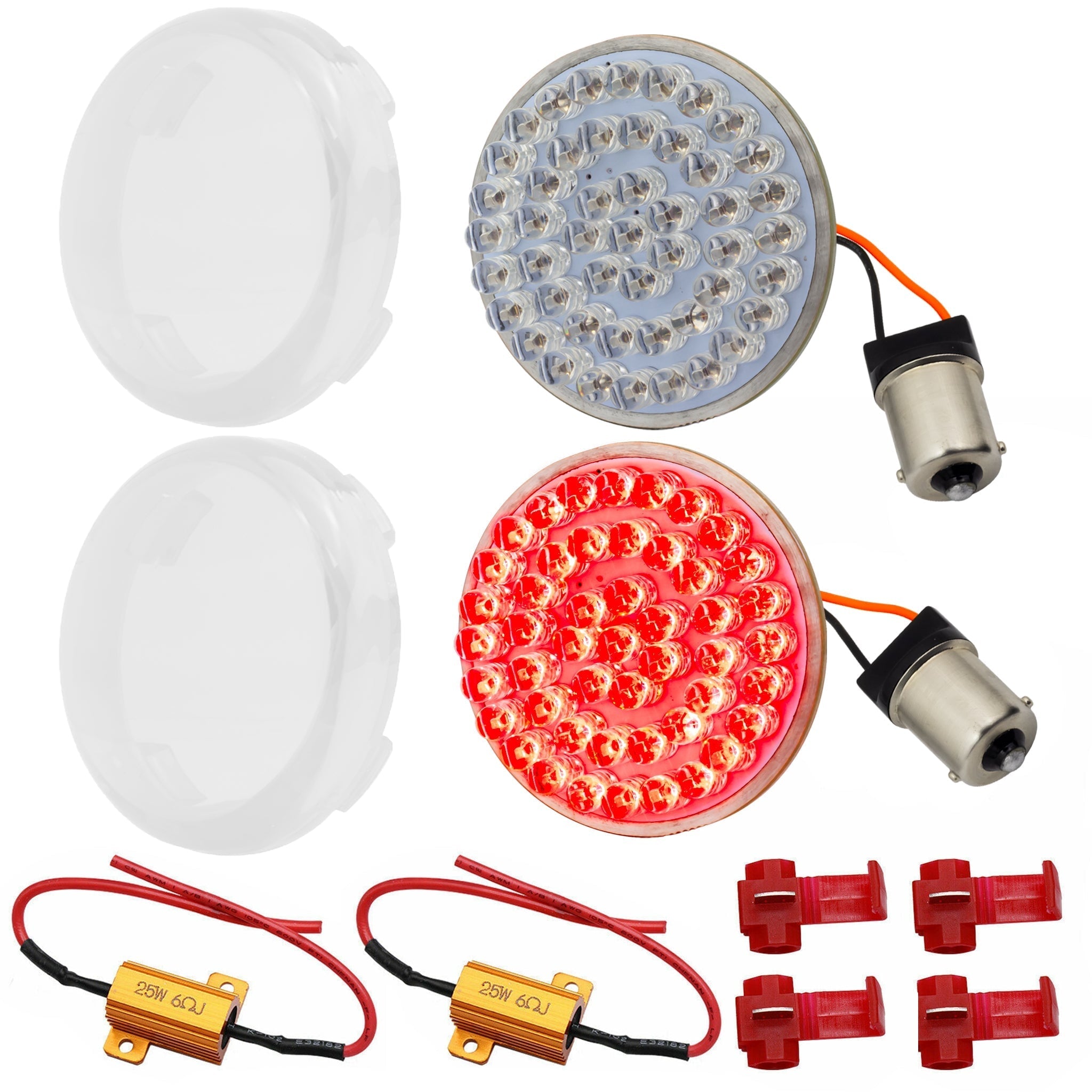 Eagle Lights 2" Rear LED Turn Signals for Harley-Davidson Motorcycles- Generation I / 1156 Base / Red