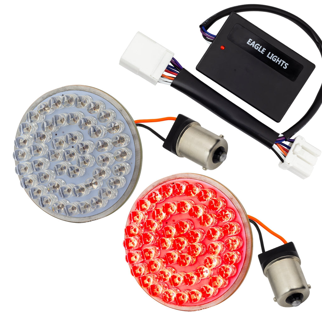 Eagle Lights 2" Rear LED Turn Signals for Harley-Davidson Motorcycles- Generation I / 1156 Base / Red