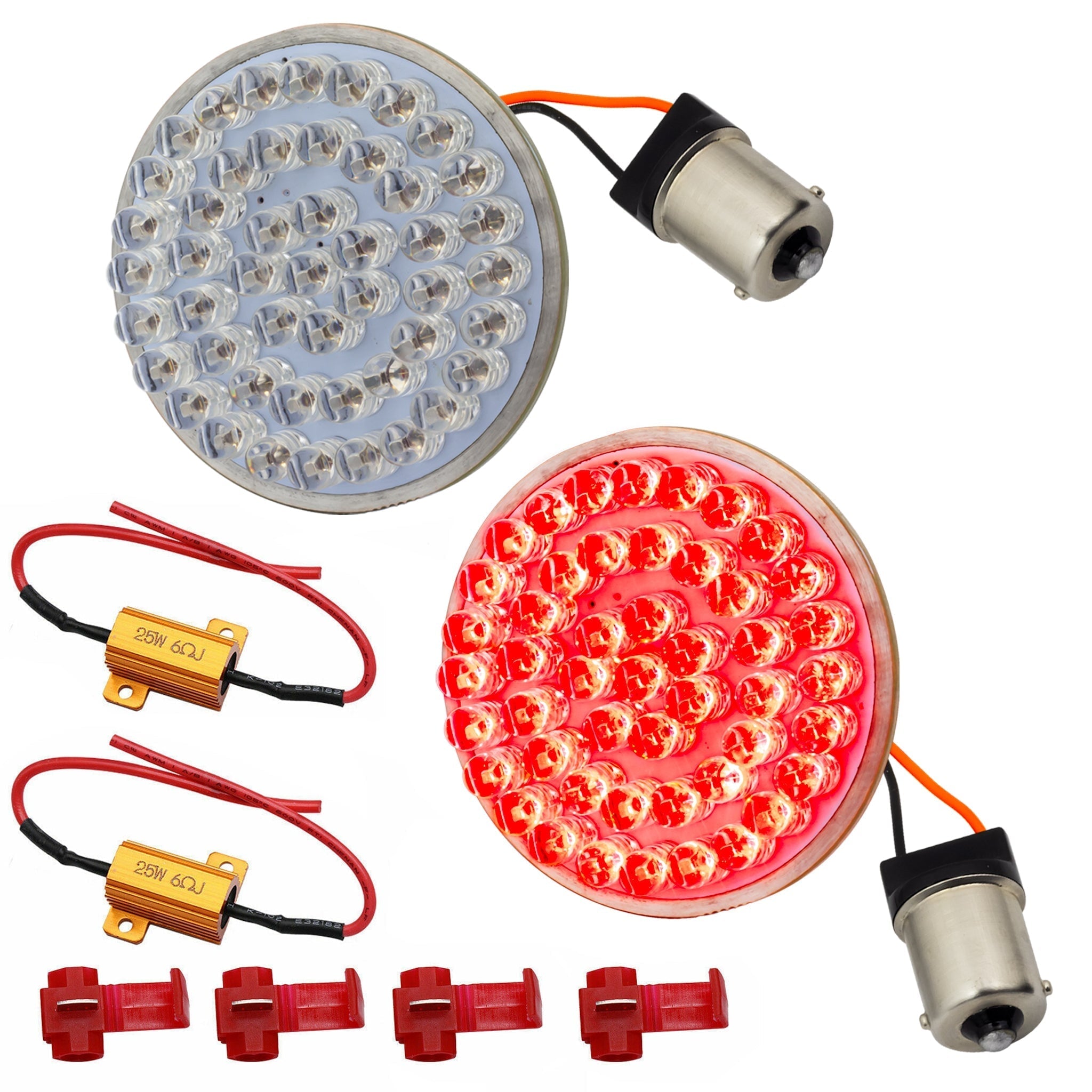 Eagle Lights 2" Rear LED Turn Signals for Harley-Davidson Motorcycles- Generation I / 1156 Base / Red
